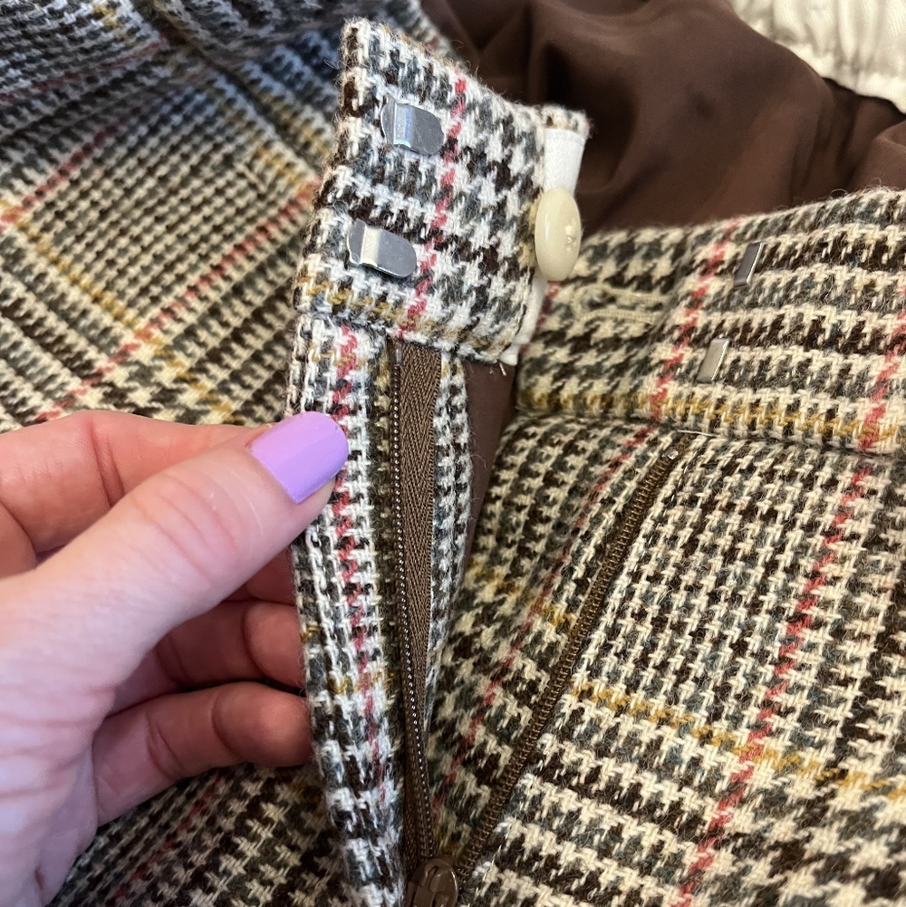 J.Crew Moon Glen Plaid Wool Pull-On Straight Leg Pants 28"W FA21 English Wool - Picture 6 of 11